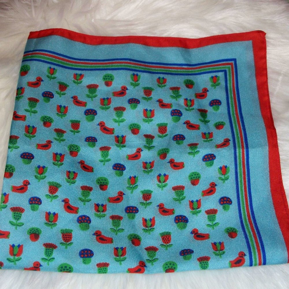 Pretty Blue Vintage Scarf  20x20